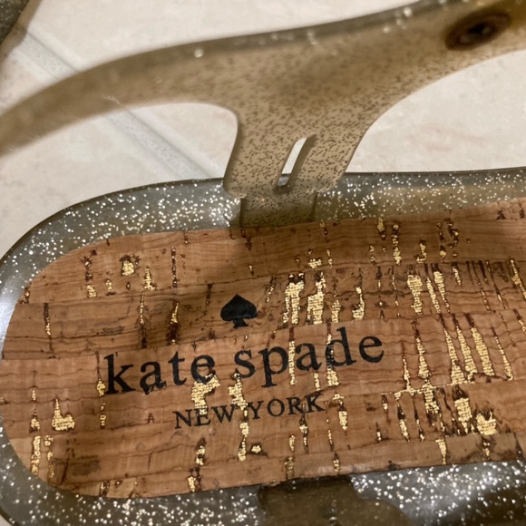 Kate Spade Clear/Gold sparkle jelly sandals Size 10 - Picture 6 of 8